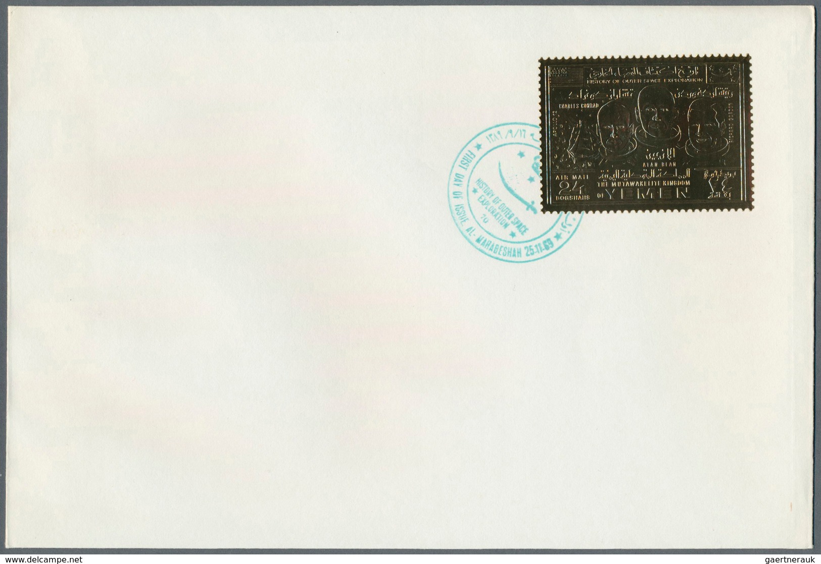 Thematik: Raumfahrt / astronautics: 1969/1972, Yemen (YAR/Kingdom), group of 33 envelopes bearing th