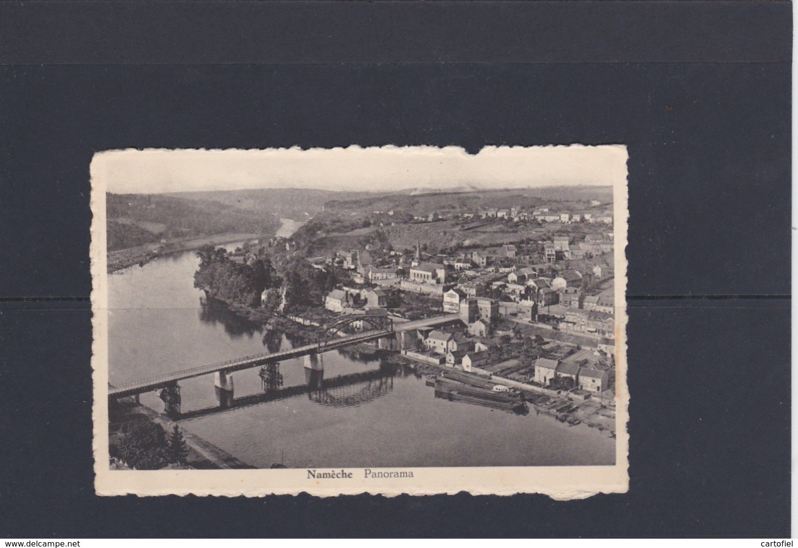 NAMECHE-PANORAME-PENICHE-SCHEEPVAART-EDIT.MARECHAL HOTEL DE LA GARE-CARTE ENVOYEE-1960-VOYEZ LES 2 SCANS - Andenne