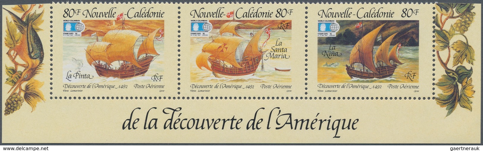 Thematik: Schiffe / Ships: 1992, NEW CALEDONIA: 500 Years Of Discovery Of America Complete Se-tenant - Barcos