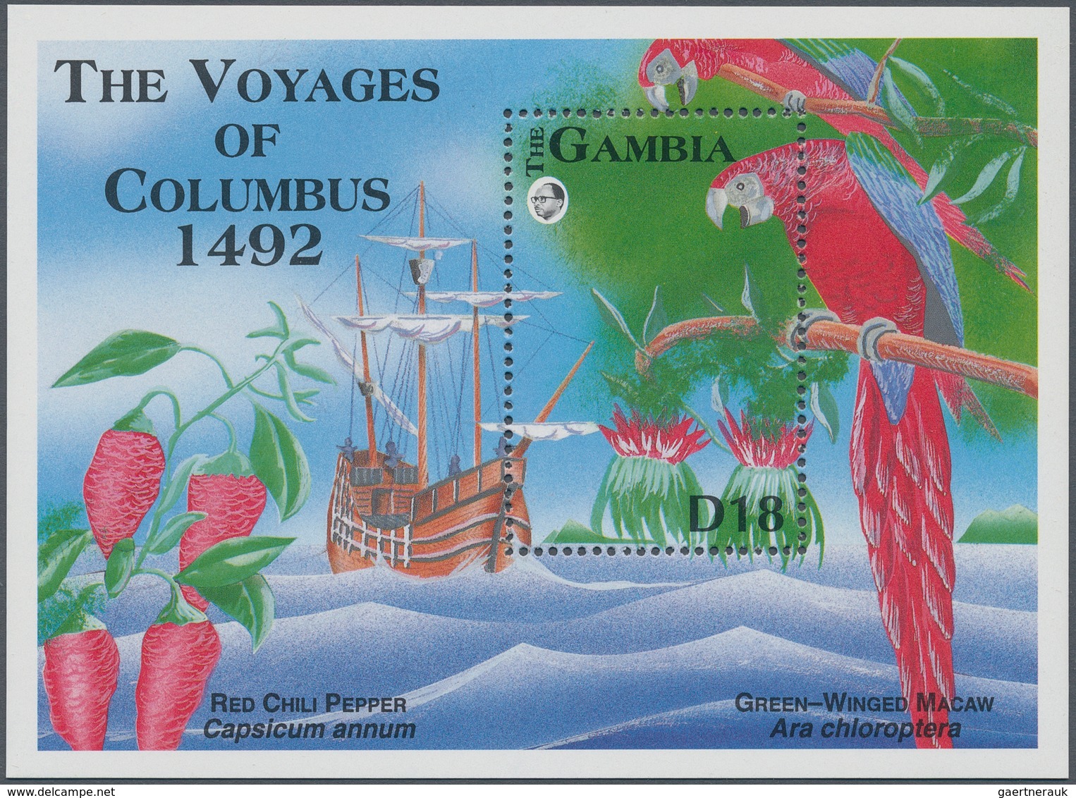 Thematik: Schiffe / Ships: 1993, GAMBIA: 500 Years Of Discovery Of America (1492) Complete Set Of Tw - Schiffe