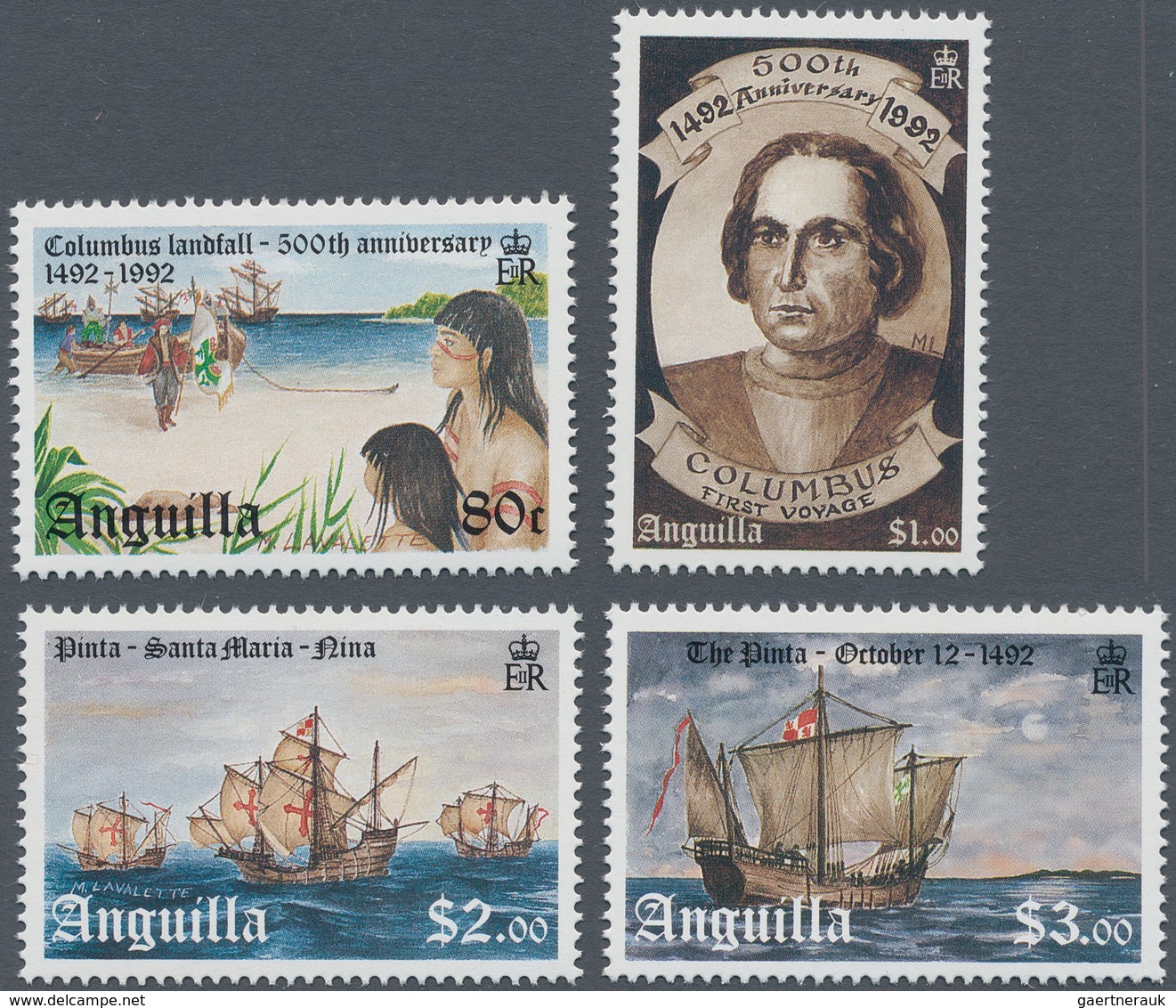 Thematik: Seefahrer, Entdecker / Sailors, Discoverers: 1992, ANGUILLA: 500 Years Of Discovery Of Ame - Exploradores