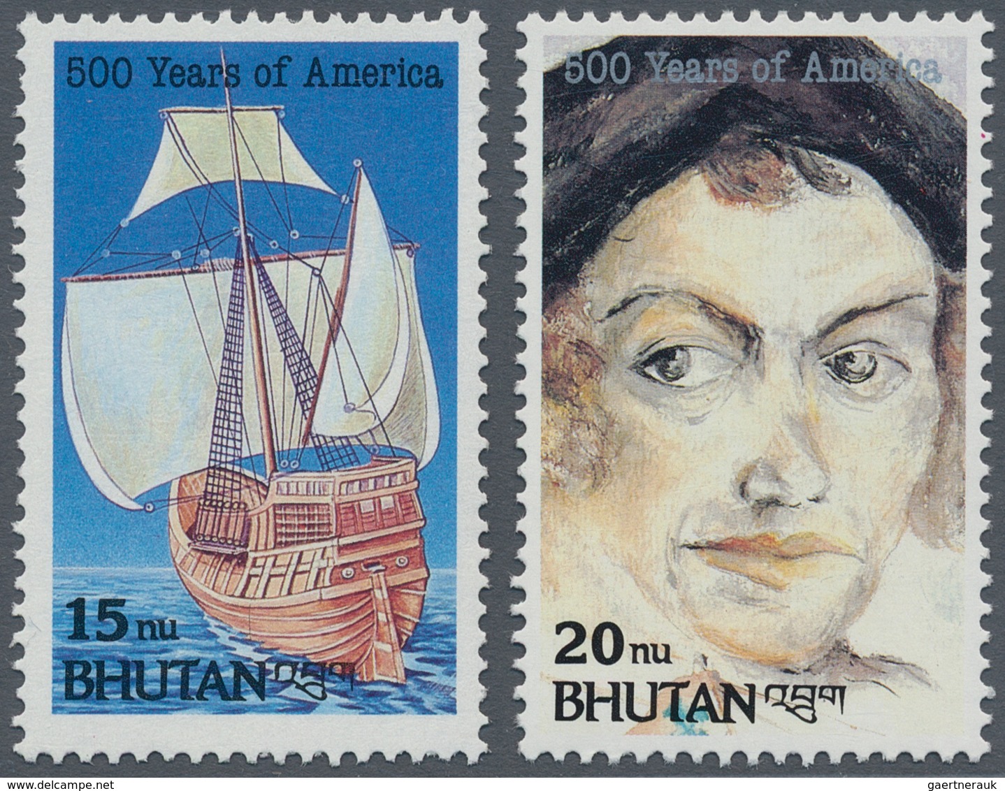 Thematik: Seefahrer, Entdecker / Sailors, Discoverers: 1992, BHUTAN: 500 Years Of Discovery Of Ameri - Onderzoekers