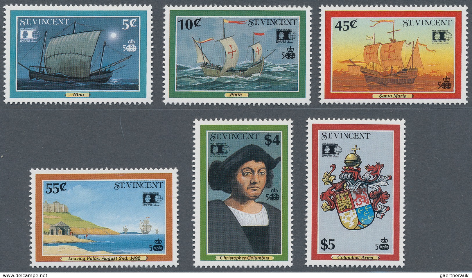 Thematik: Seefahrer, Entdecker / Sailors, Discoverers: 1992, ST. VINCENT: 500 Years Of Discovery Of - Exploradores