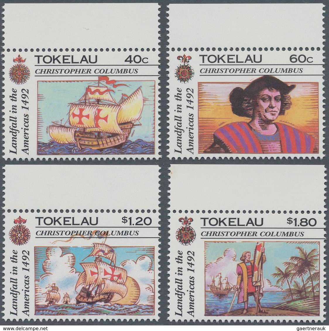 Thematik: Seefahrer, Entdecker / Sailors, Discoverers: 1992, TOKELAU: 500 Years Of Discovery Of Amer - Explorers