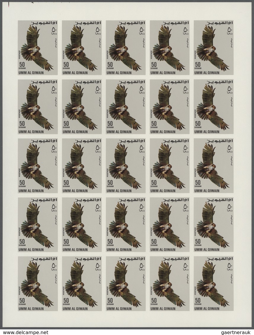 Thematik: Tiere, Fauna / animals, fauna: 1963, Umm-Al-Qiwan/Fujeira/Ajman, combined proof sheet for