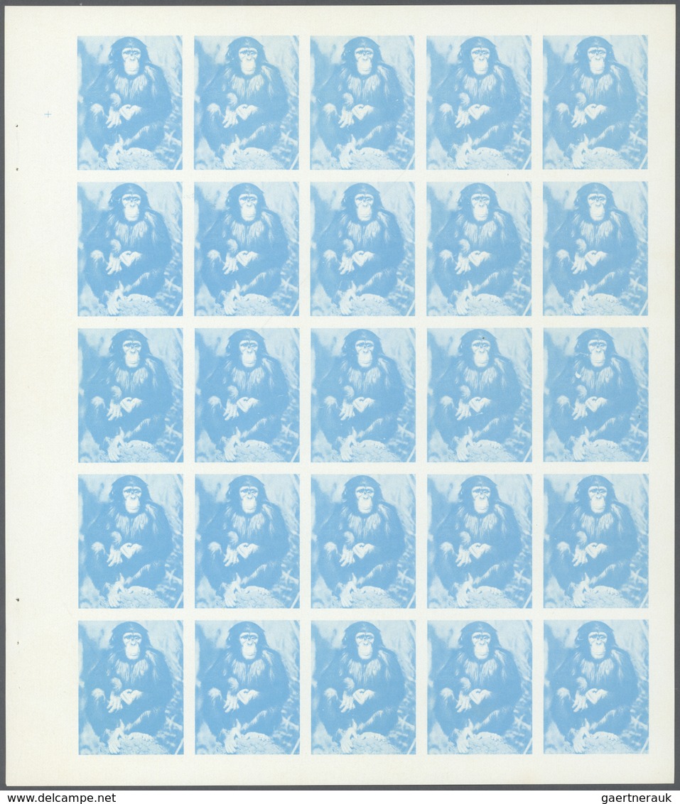 Thematik: Tiere-Affen / Animals-monkeys: 1972. Sharjah. Progressive Proof (6 Phases) In Complete She - Singes