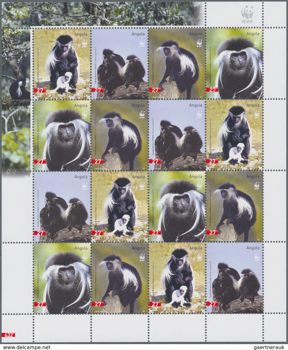 Thematik: Tiere-Affen / Animals-monkeys: 2004, Angola: MONKEYS (Angola Colobus), Complete Set Of 4 M - Singes