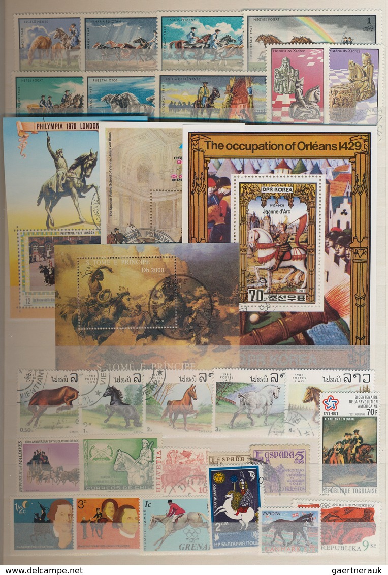 Thematik: Tiere-Pferde / Animals-horses: 1960 - 2000 (ca.), Comprehensive, Mostly Stamped Collection - Caballos