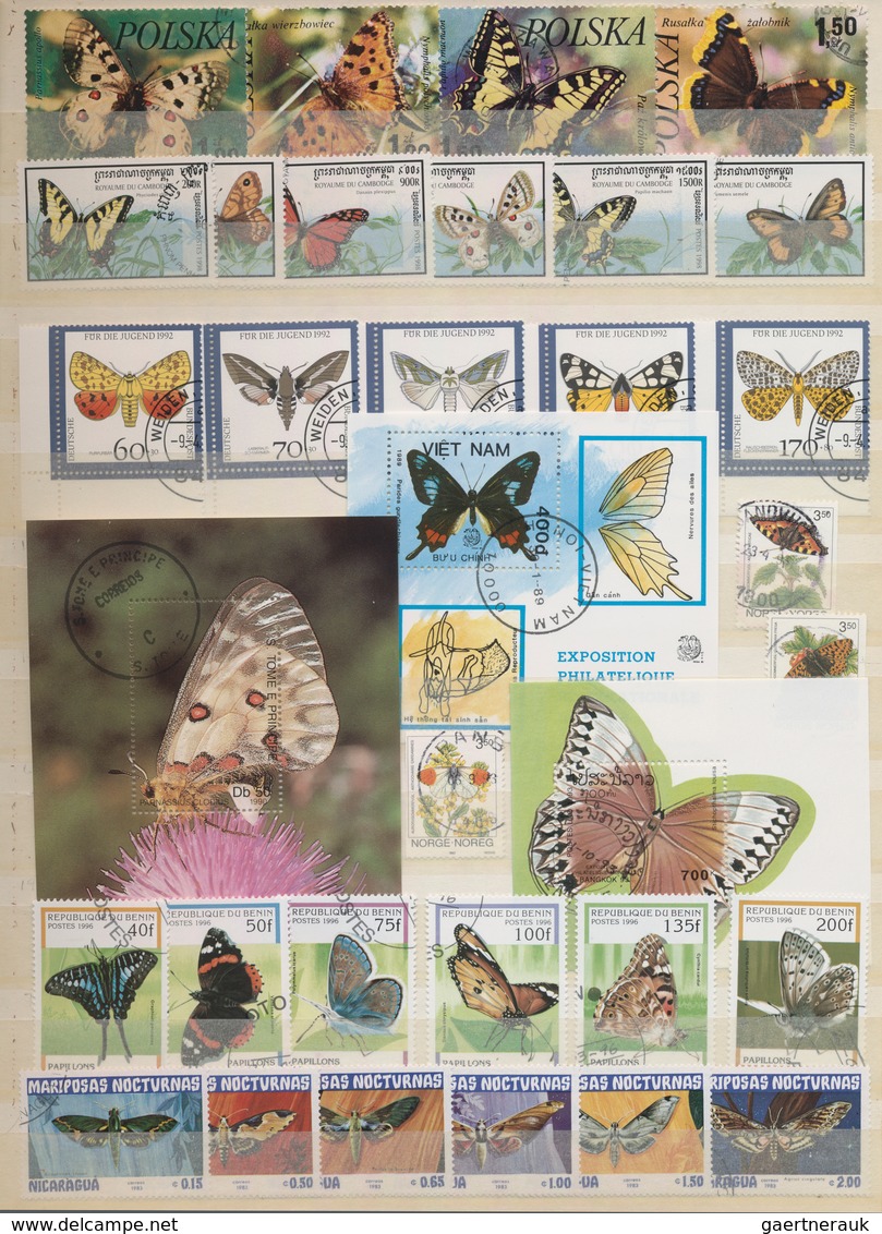 Thematik: Tiere-Schmetterlinge / Animals-butterflies: 1960 - 2000 (ca.), Comprehensive, Mostly Stamp - Mariposas