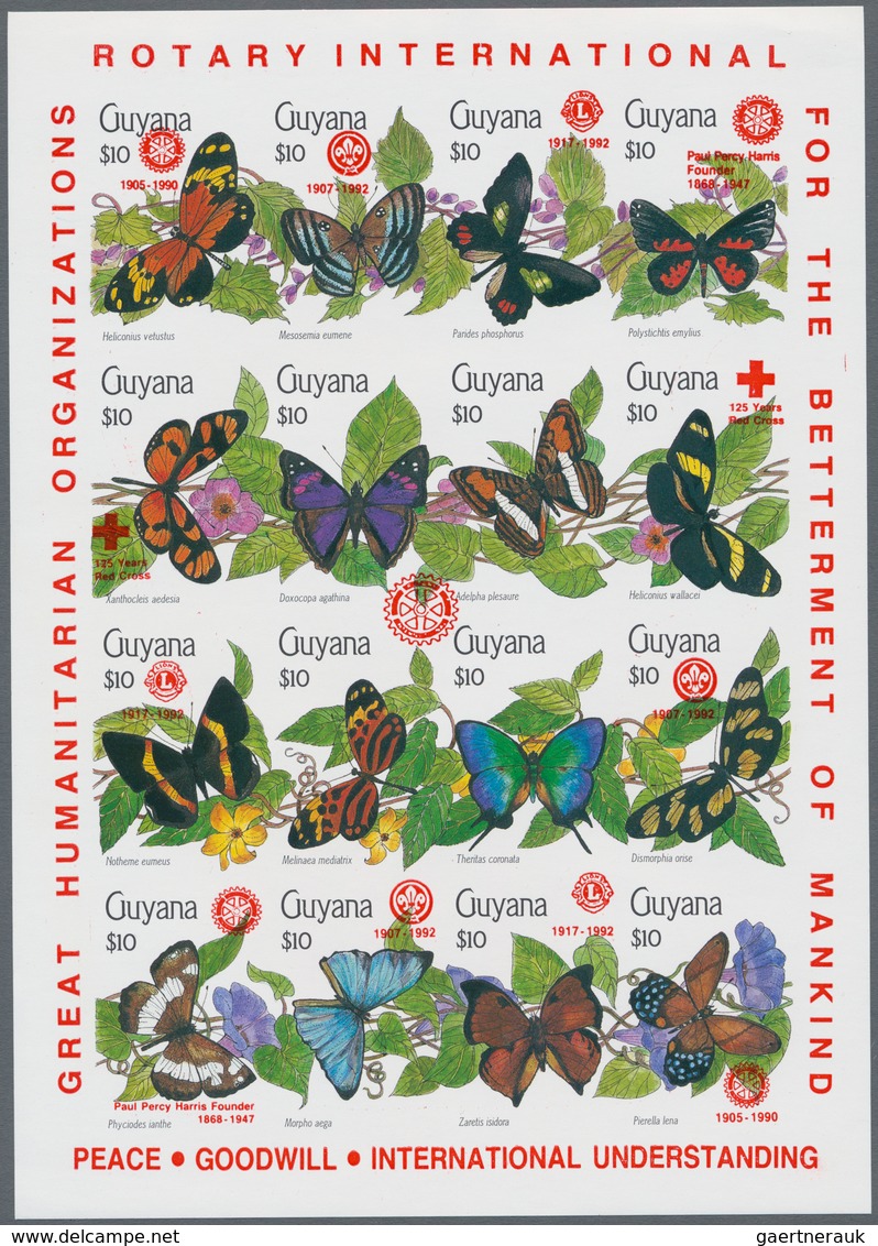 Thematik: Tiere-Schmetterlinge / Animals-butterflies: 1980/1990 (ca.), GUYANA: Duplicated Accumulati - Butterflies