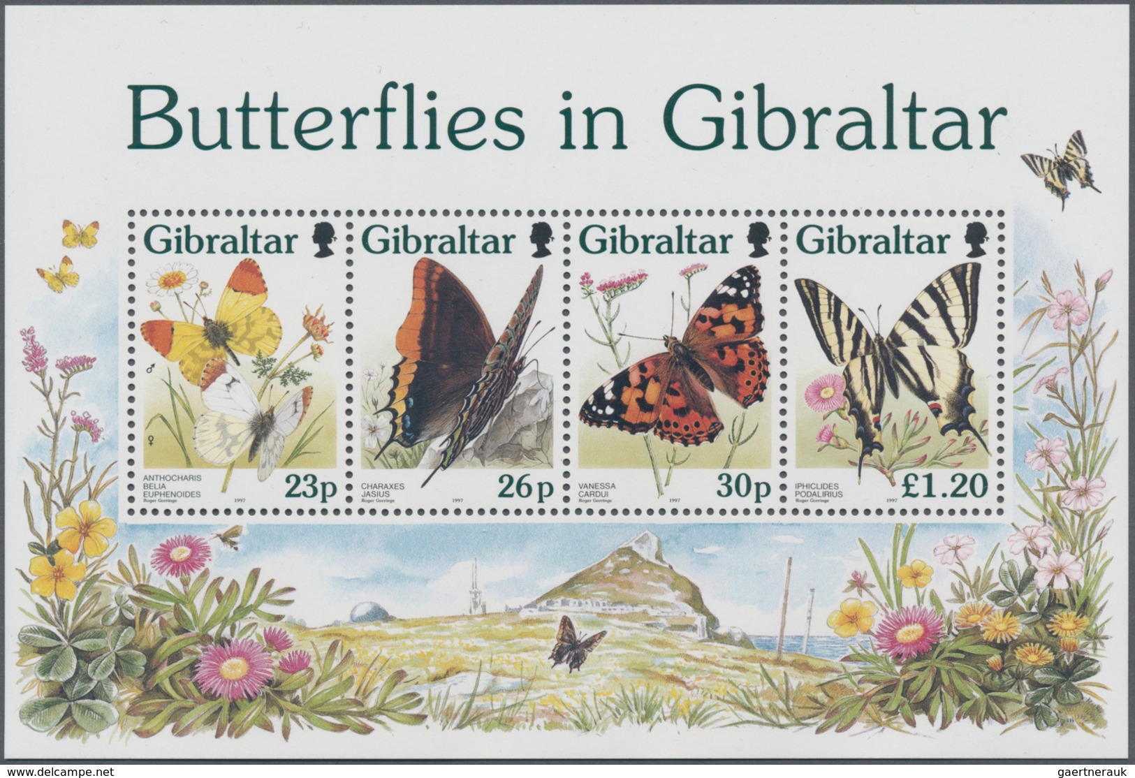 Thematik: Tiere-Schmetterlinge / Animals-butterflies: 1997, GIBRALTAR: Butterflies In A Lot With 70 - Schmetterlinge