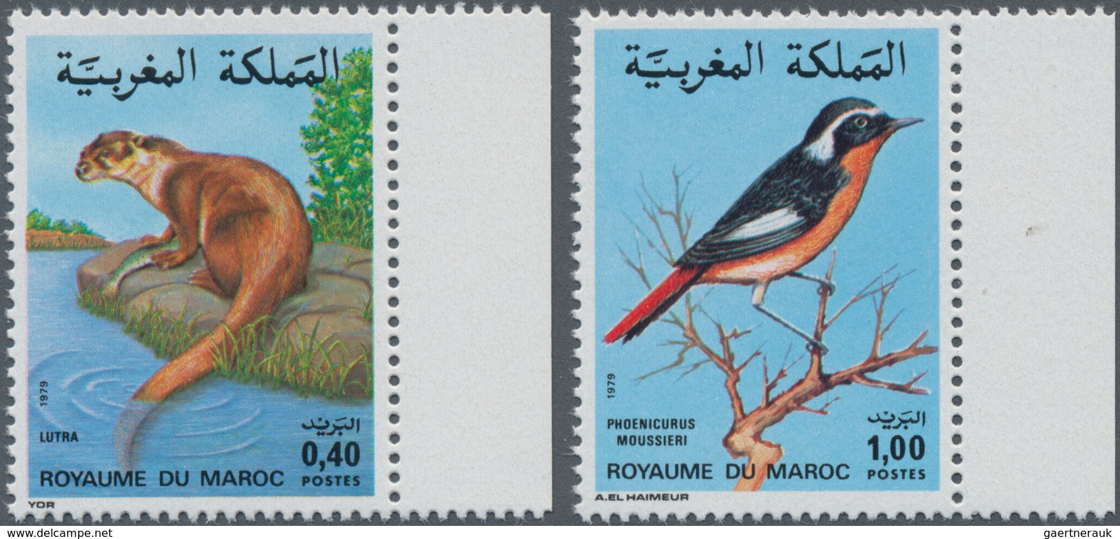 Thematik: Tiere-Vögel / Animals-birds: 1979, MOROCCO: Animals Set Of Two 0.40dh. Otter (‚Lutra Lutra - Sonstige & Ohne Zuordnung