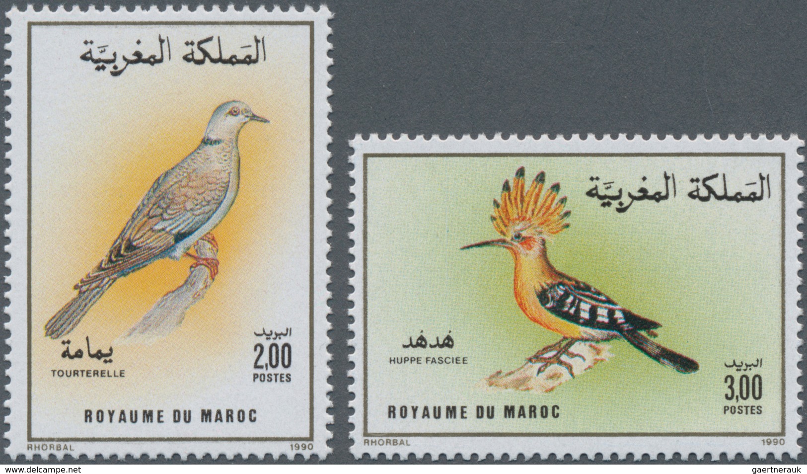 Thematik: Tiere-Vögel / Animals-birds: 1990, MOROCCO: Birds Set Of Two 2.00dh. ‚Streptopelia Turtur‘ - Sonstige & Ohne Zuordnung