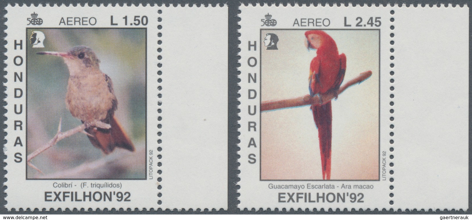 Thematik: Tiere-Vögel / Animals-birds: 1992, HONDURAS: Stamp Exhibition Exfilhon’92 In Tegucigalpa ‚ - Otros & Sin Clasificación