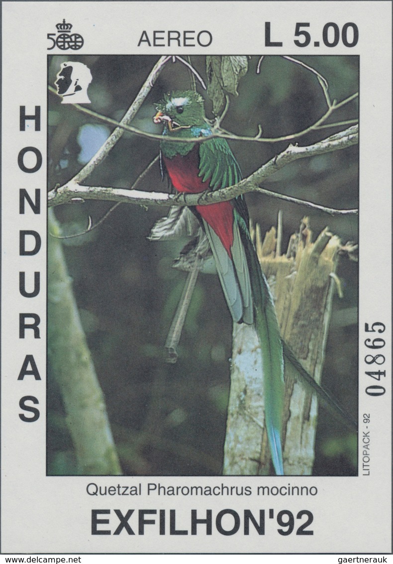 Thematik: Tiere-Vögel / Animals-birds: 1992, HONDURAS: Stamp Exhibition Exfilhon’92 In Tegucigalpa I - Otros & Sin Clasificación