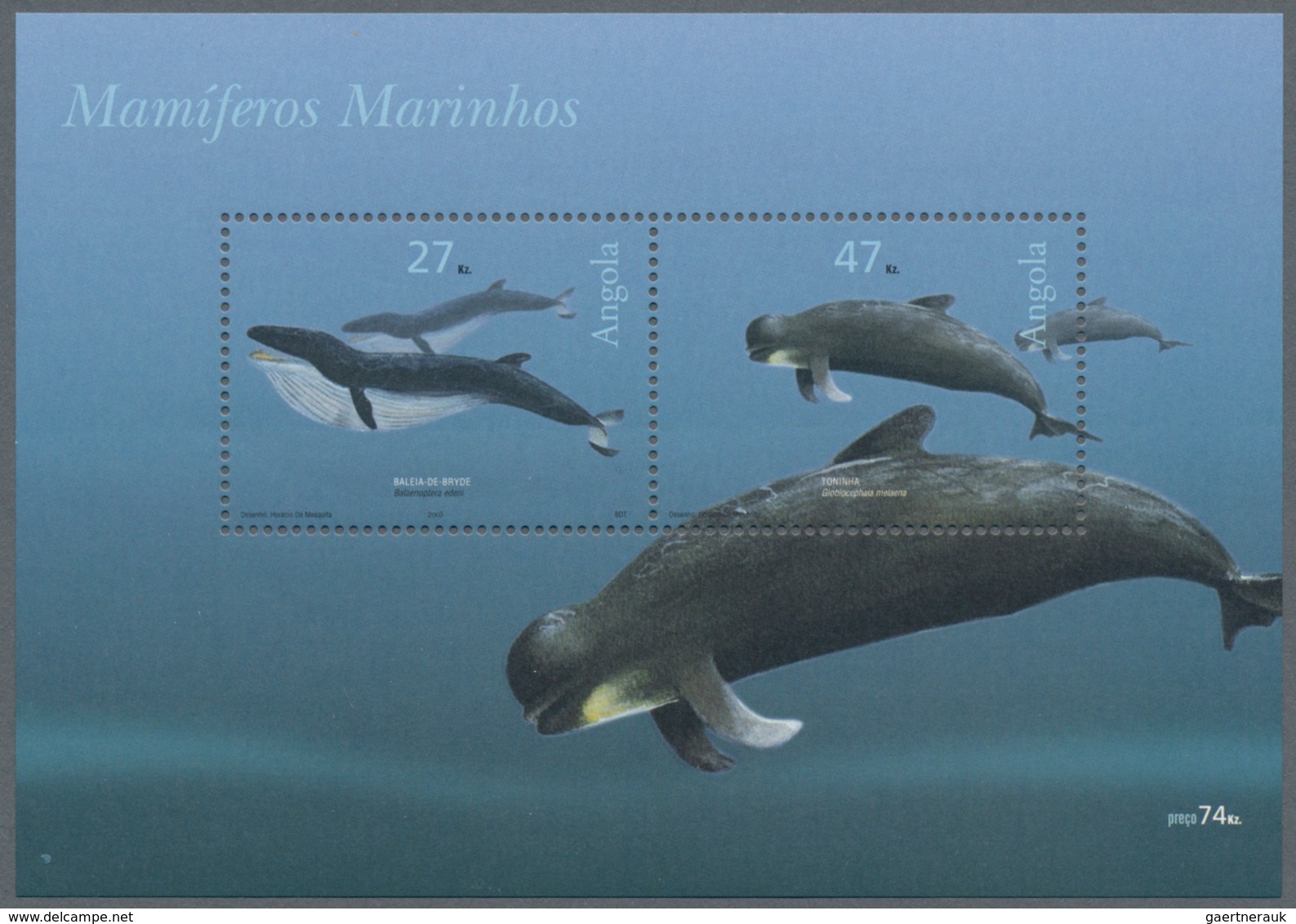 Thematik: Tiere-Meeressäuger (u.a. Wale) / Animals-aquatic Mammals: 2004, Angola: „WHALES“, Complete - Otros & Sin Clasificación