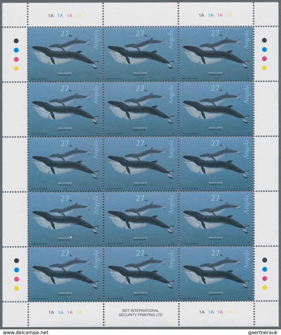 Thematik: Tiere-Meeressäuger (u.a. Wale) / Animals-aquatic Mammals: 2004, Angola: „WHALES“, Complete - Other & Unclassified