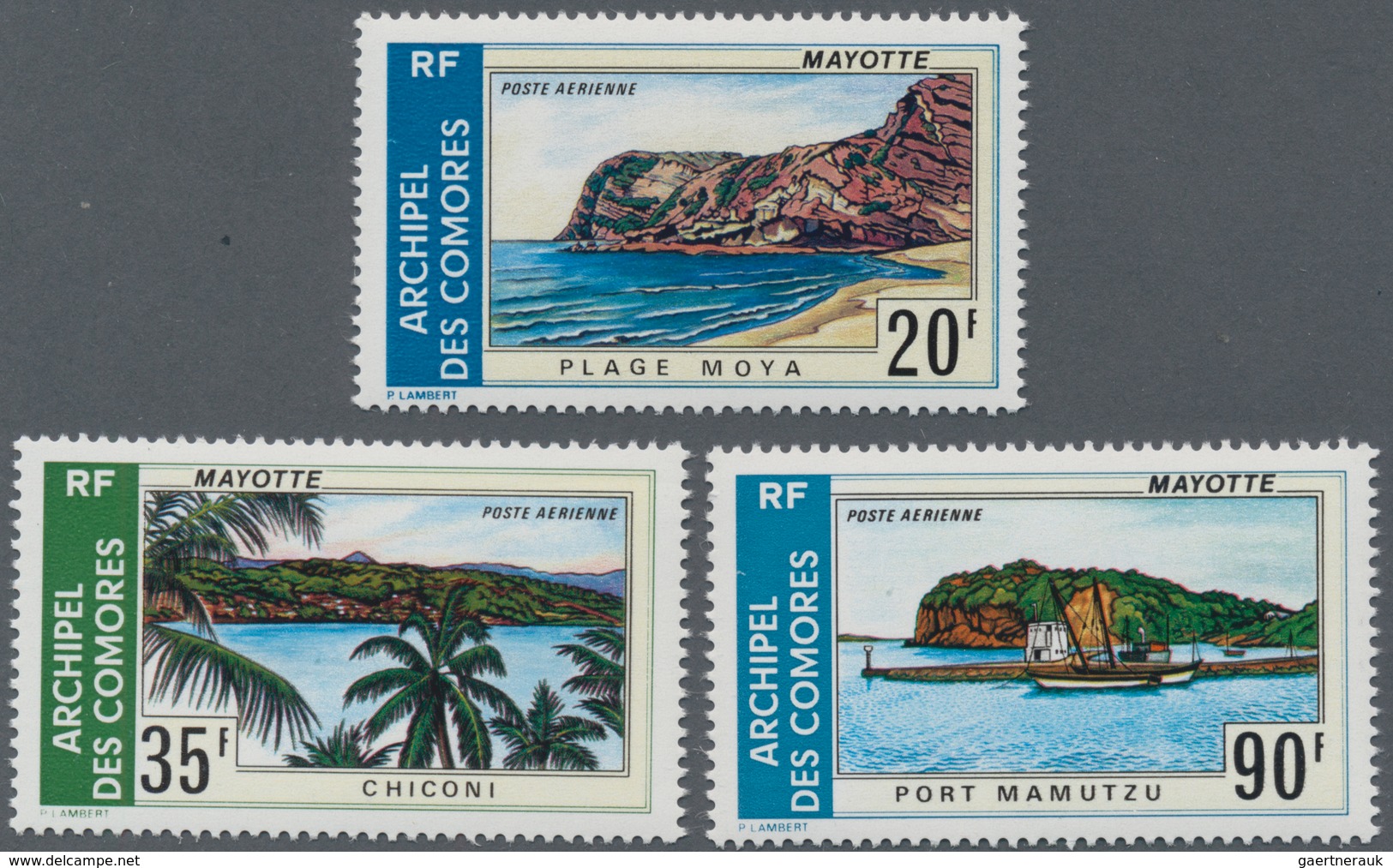 Thematik: Tourismus / Tourism: 1974, COMORES: Sights On Mayotte Island Complete Set Of Three (Moya B - Sonstige & Ohne Zuordnung