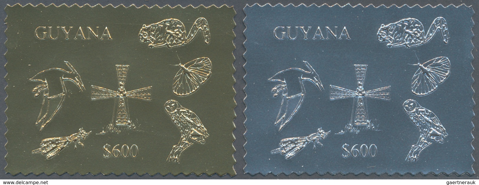 Thematik: Umweltschutz / Environment Protection: 1993, Guyana. Lot Of 100 Complete Sets à 6 GOLD/SIL - Protección Del Medio Ambiente Y Del Clima