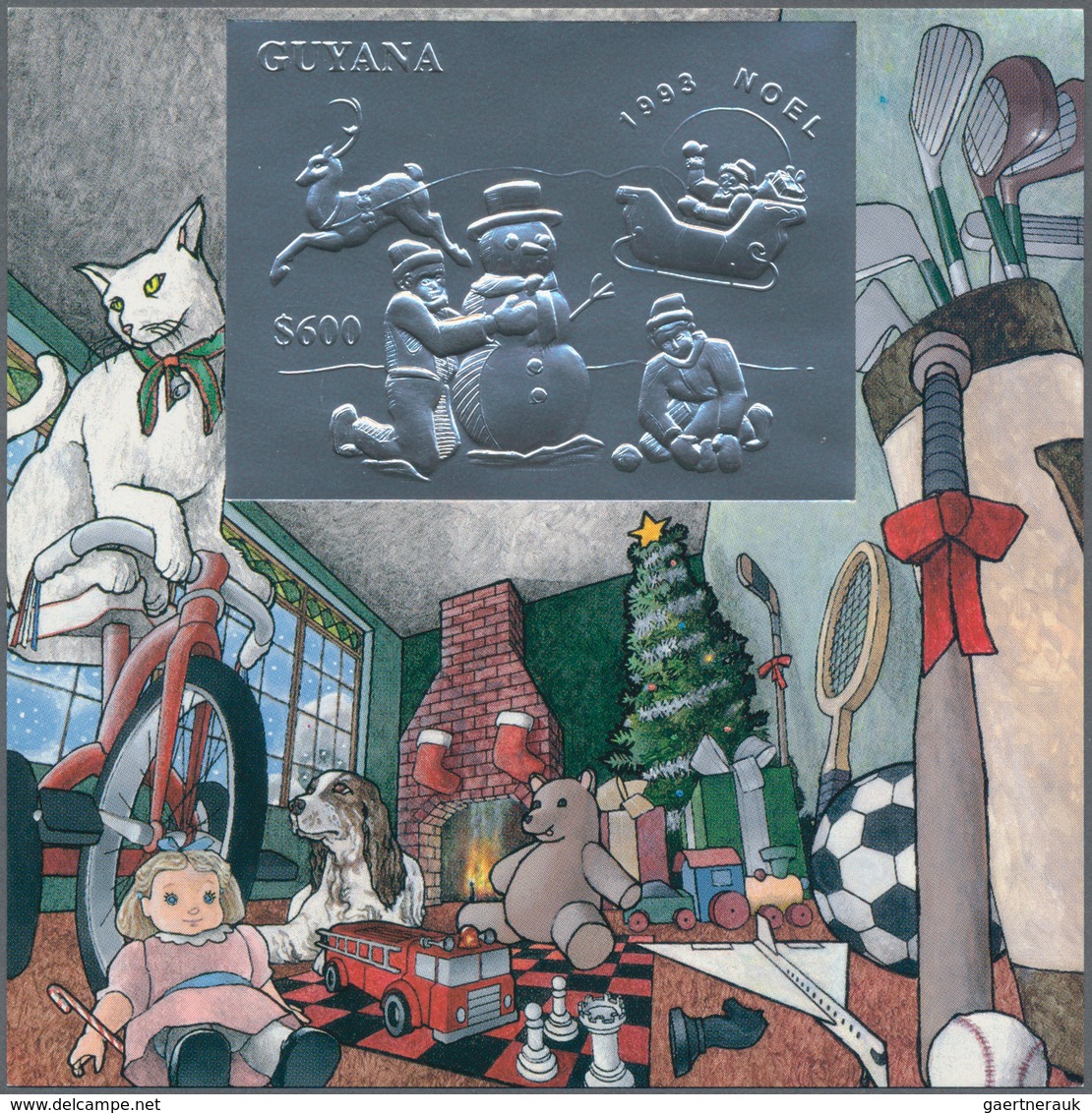 Thematik: Weihnachten / christmas: 1993, Guyana. Set of 8 different souvenir sheets CHRISTMAS, each