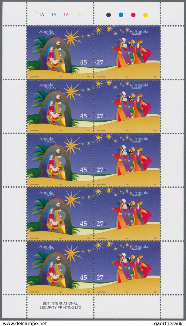 Thematik: Weihnachten / Christmas: 2004, Angola: „CHRISTMAS“, Complete Set Of Two In Miniature Sheet - Navidad