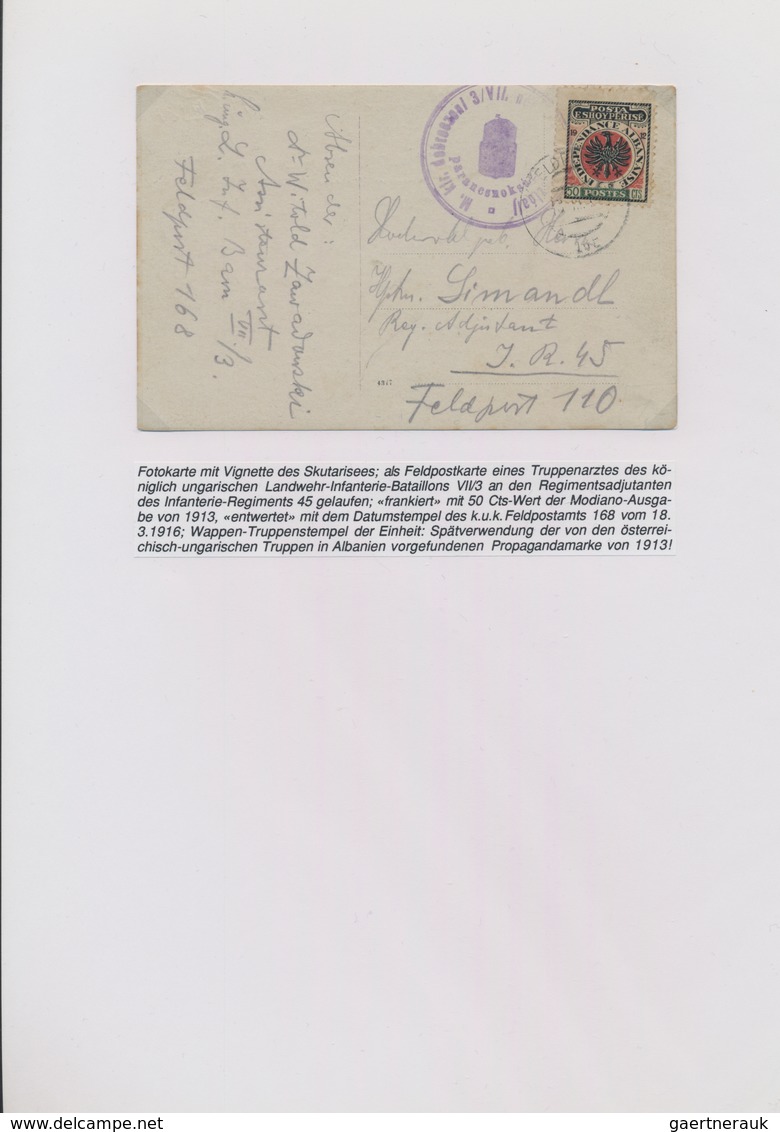 Albanien: 1809-1990, Thematic Collection In Album Starting Folded Envelope "CATTARO IN ALBANIA" 1809 - Albanien