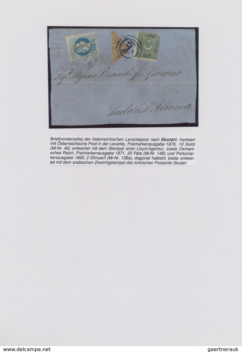 Albanien: 1809-1990, Thematic collection in album starting folded envelope "CATTARO IN ALBANIA" 1809