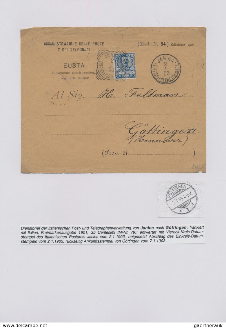 Albanien: 1809-1990, Thematic collection in album starting folded envelope "CATTARO IN ALBANIA" 1809