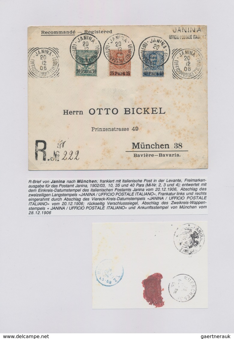 Albanien: 1809-1990, Thematic collection in album starting folded envelope "CATTARO IN ALBANIA" 1809