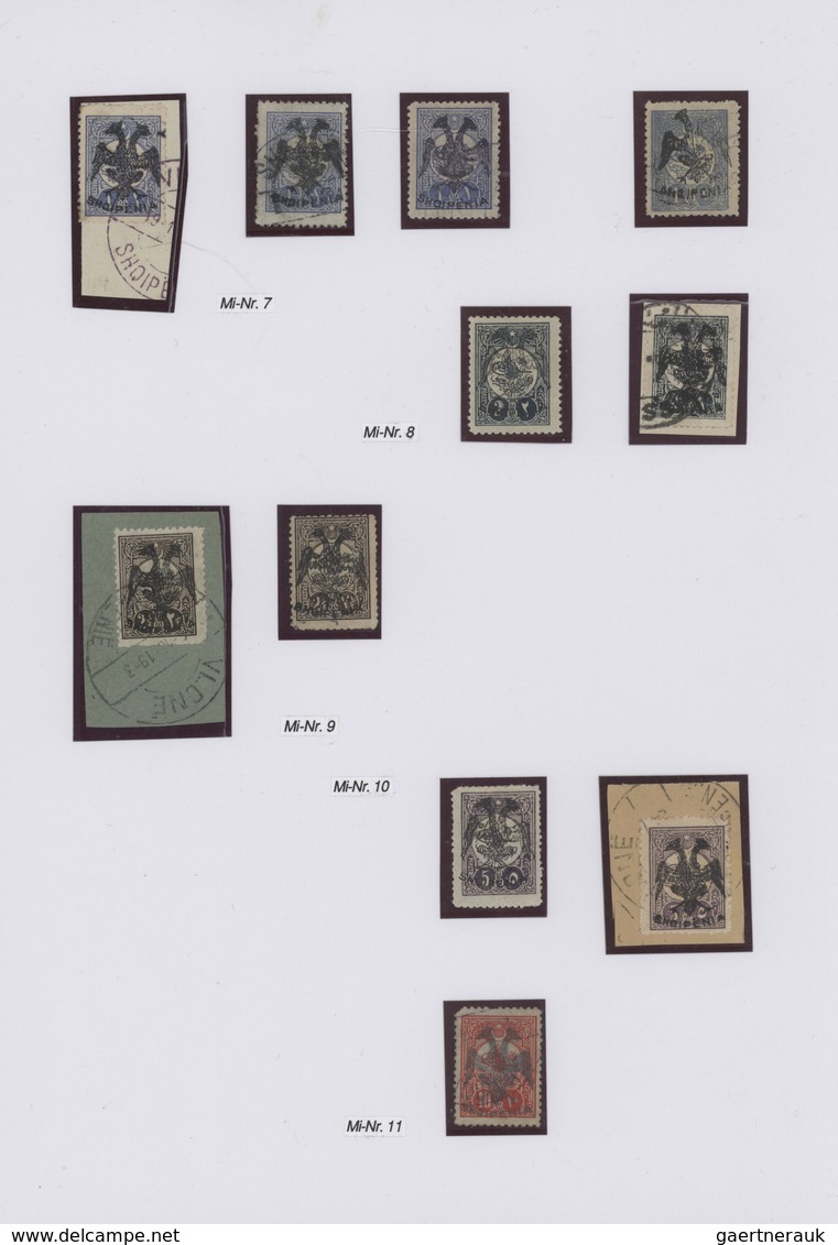 Albanien: 1913, DOUBLE EAGLE Overprints, Comprehensive Collection With 29 Stamps And 2 Covers, Compr - Albania