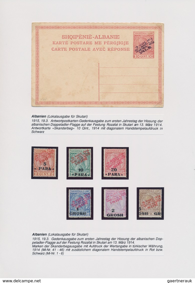 Albanien: 1913/1915, THE SKANDERBEG ISSUES, very comprehensive collection with ca.40 covers, cards a