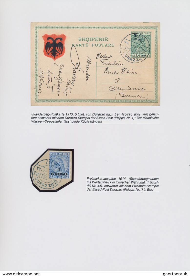 Albanien: 1913/1915, THE SKANDERBEG ISSUES, very comprehensive collection with ca.40 covers, cards a