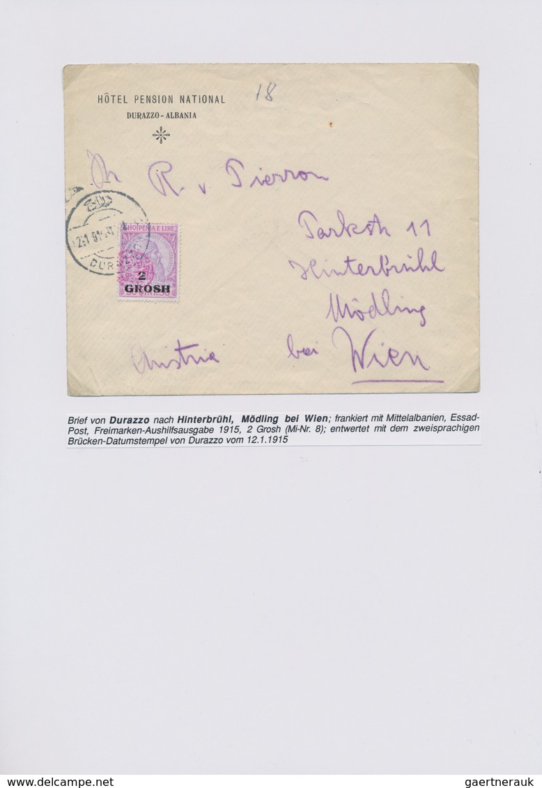 Albanien: 1913/1915, THE SKANDERBEG ISSUES, very comprehensive collection with ca.40 covers, cards a