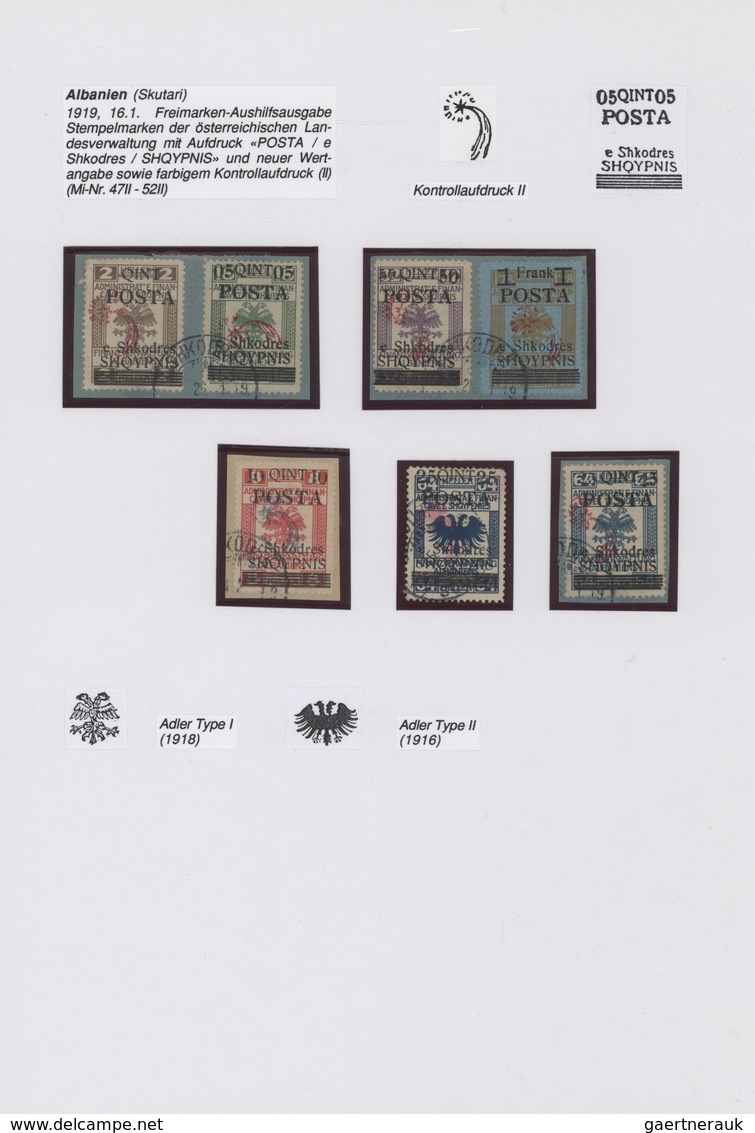 Albanien: 1919/1922, Specialised Collecion Of Overprint Issues On Written Up Album Pages, Comprising - Albania