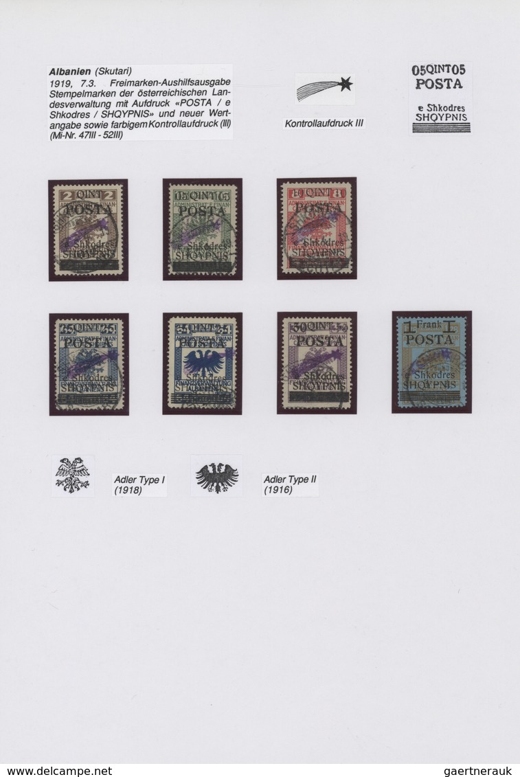 Albanien: 1919/1922, Specialised Collecion Of Overprint Issues On Written Up Album Pages, Comprising - Albanien