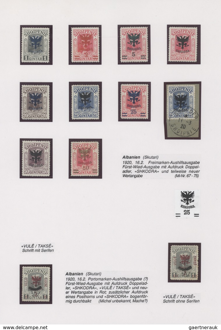 Albanien: 1919/1922, Specialised Collecion Of Overprint Issues On Written Up Album Pages, Comprising - Albania
