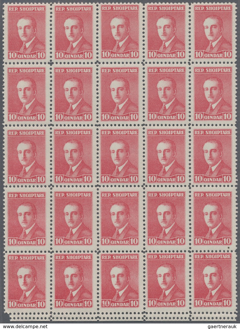 Albanien: 1925, Definitive Issue 'Achmed Zogu' 10q. Carmine With Scarce Perf. 11½ In A Lot With Abou - Albania