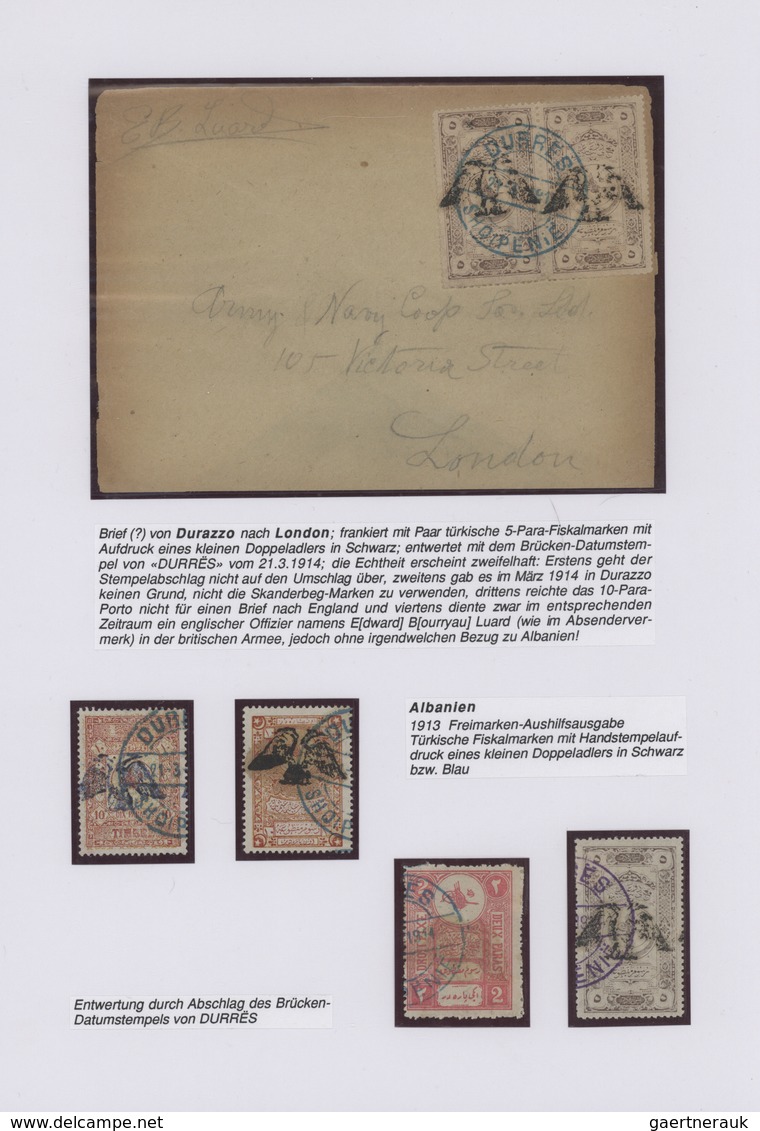 Albanien - Besonderheiten: 1913/1914, FISCAL STAMPS USED FOR POSTAGE, Collection With 20 Stamps And - Albanië