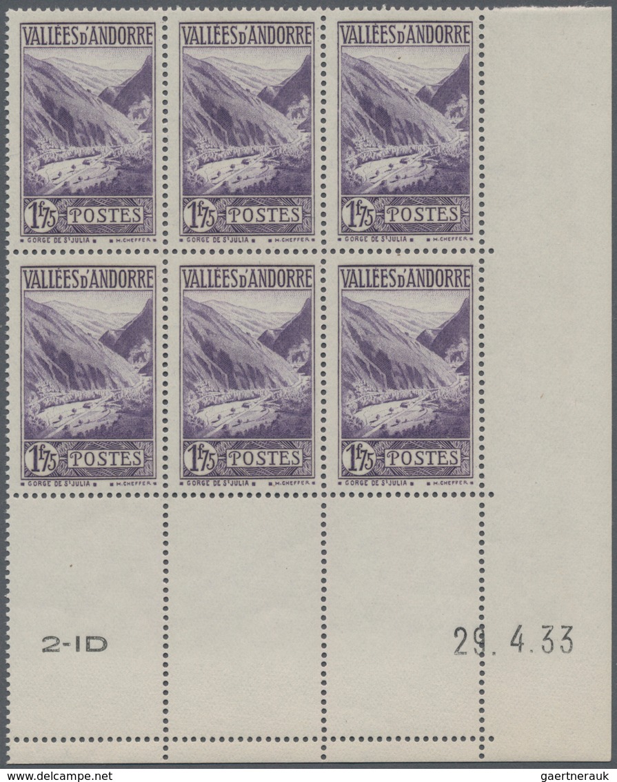 Andorra - Französische Post: 1933, Definitive Issue 1.75fr. Violet ‚Gorges Of St. Julia‘ In A Lot Wi - Other & Unclassified