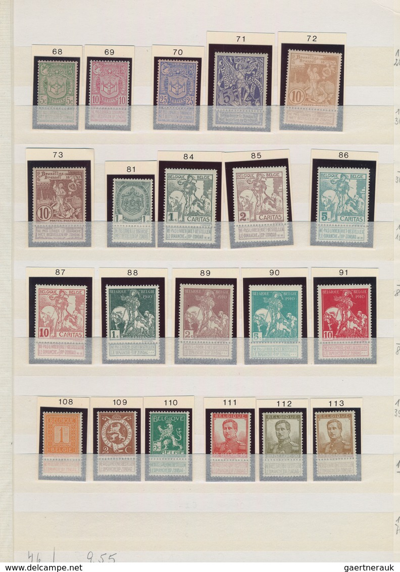 Belgien: 1894/1915, Petty MINT NEVER HINGED Collection Incl. COB Nos. 84/91, 108/22, 126/28, 132/34 - Sammlungen