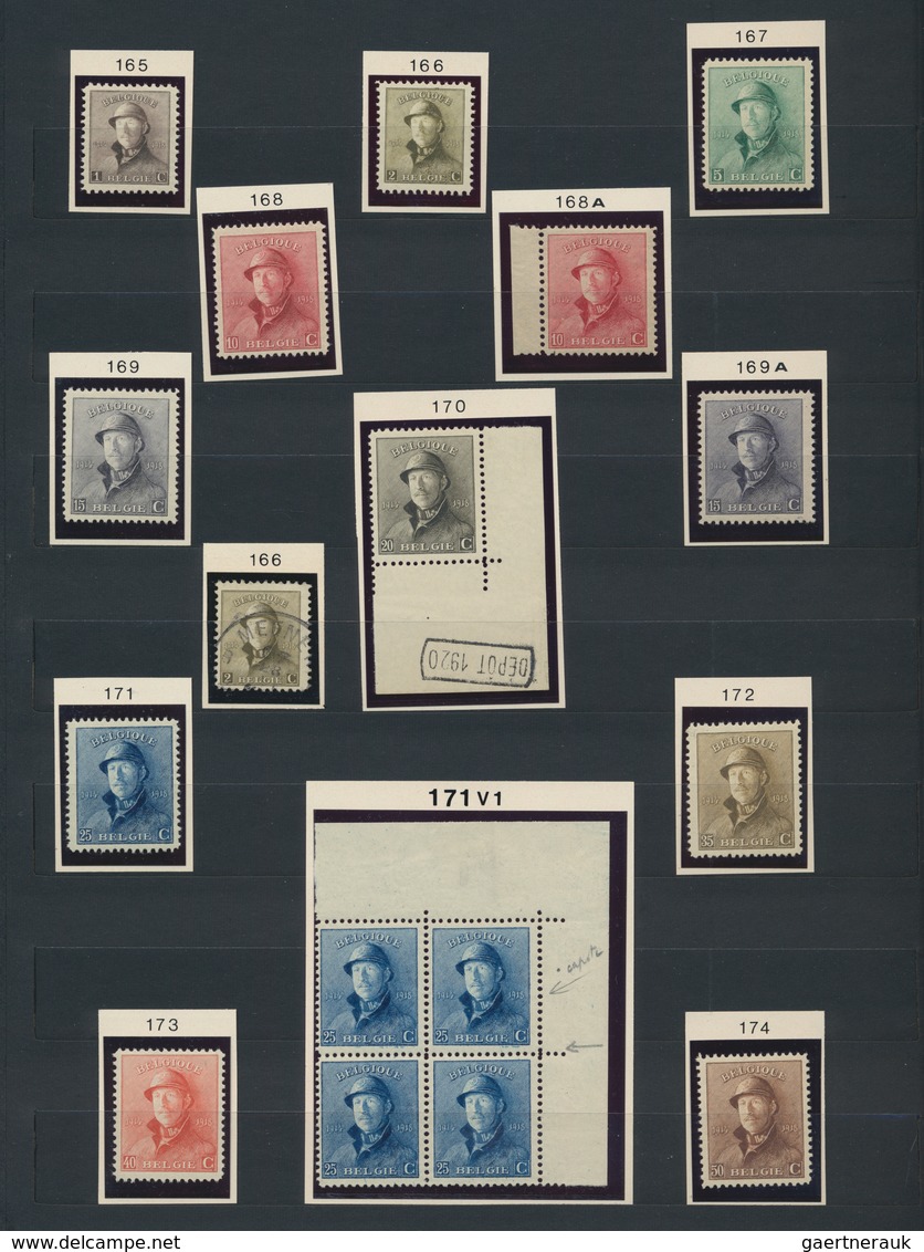 Belgien: 1915/1930, MNH And Used Collection On Stockpages, Comprising Plenty Of Interesting Material - Colecciones