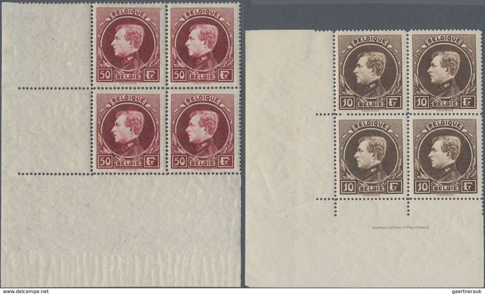 Belgien: 1929/1941, King Albert, 10 F. - 100 F., Beautiful Lot Of More Than 120 Stamps Mint Never Hi - Sammlungen