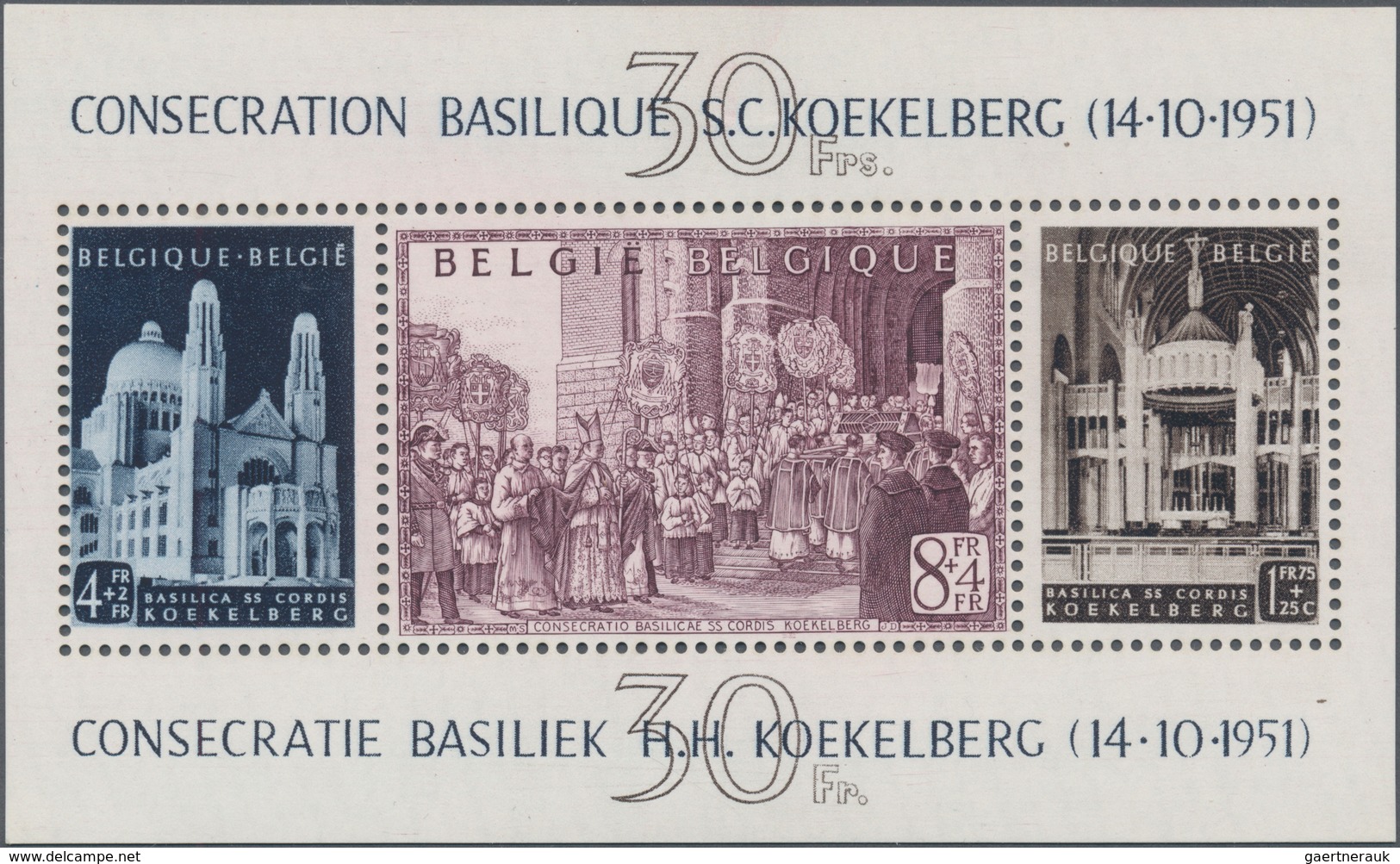 Belgien: 1930/1952, Three Souvenir Sheets MNH: 1930 Antwerp Exhibition (with First Day Cancellation - Sammlungen