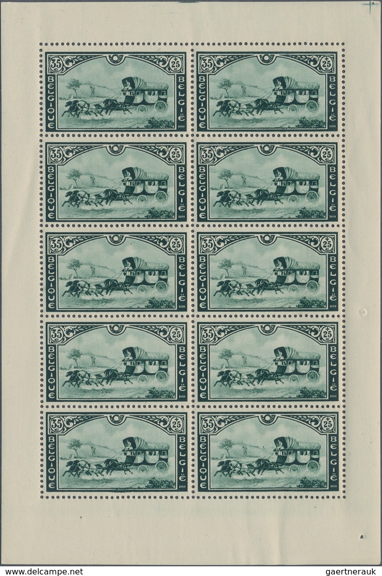 Belgien: 1935, Salon International Du Timbre Complete Set Of Three Showing An Old Five-horse Postal - Colecciones