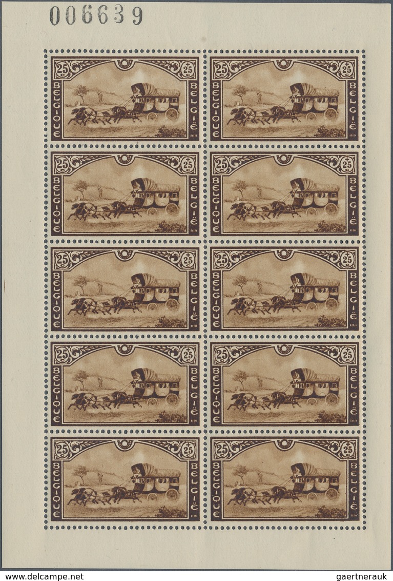Belgien: 1935, Salon International Du Timbre Complete Set Of Three Showing An Old Five-horse Postal - Verzamelingen