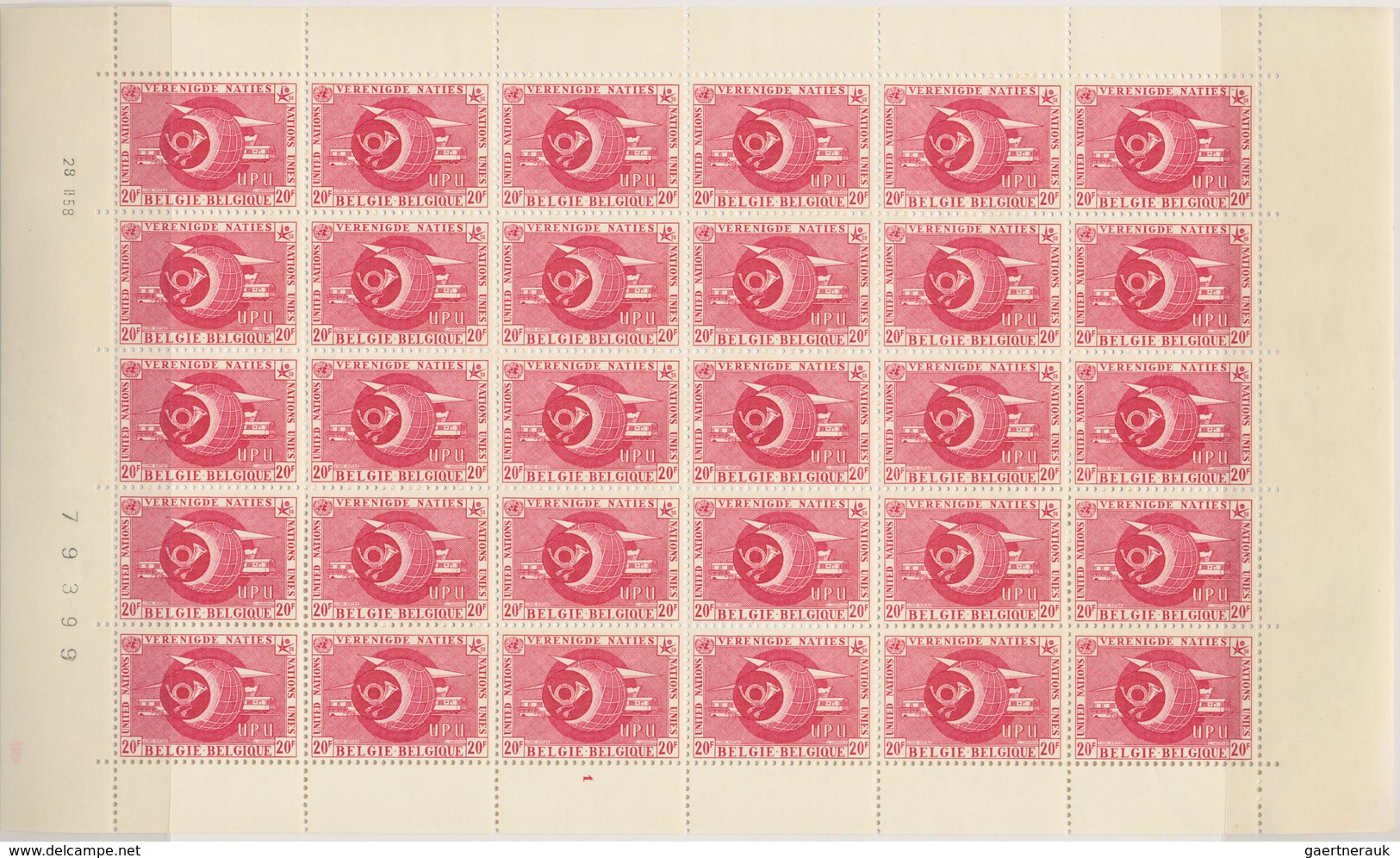 Belgien: 1958, EXPO Brussels, 50c.-20fr., Complete Set Of 16 Values In Sheets Of 30 Stamps With Shee - Sammlungen