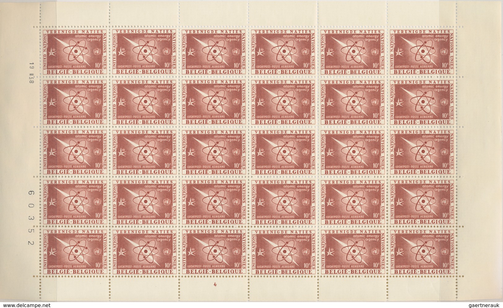 Belgien: 1958, EXPO Brussels, 50c.-20fr., Complete Set Of 16 Values In Sheets Of 30 Stamps With Shee - Sammlungen