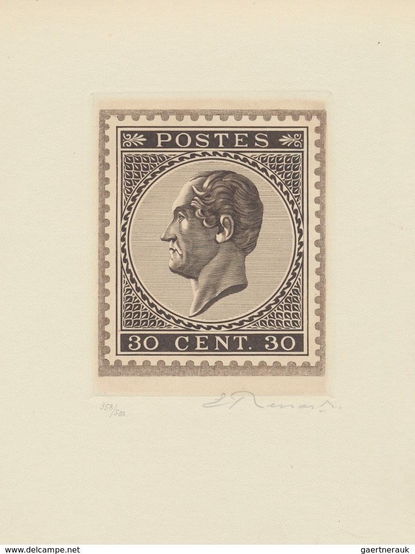 Belgien: 1962, Reproduction Of 1865 Issue: Presentation Folder Of "CLUB ROYAL PHILATELIQUE BRUXELLOI - Colecciones