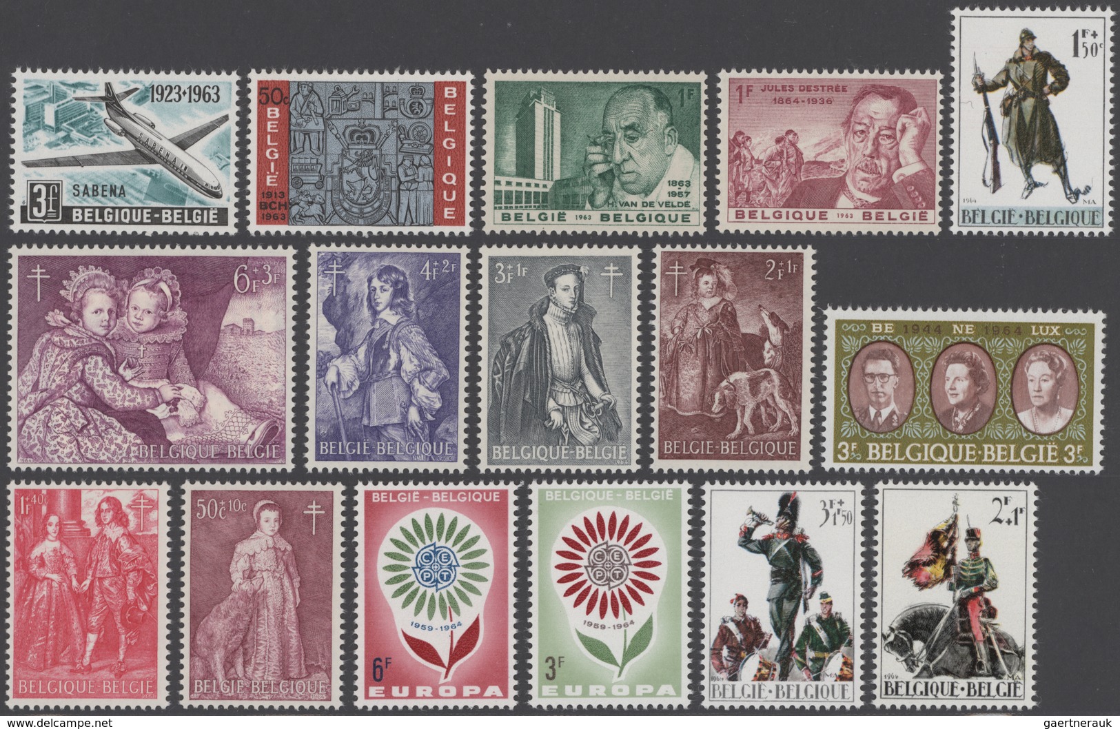 Belgien: 1965/1983, About 2000 Collections Of Mint Never Hinged Year Sets Almost Complete, Without T - Sammlungen