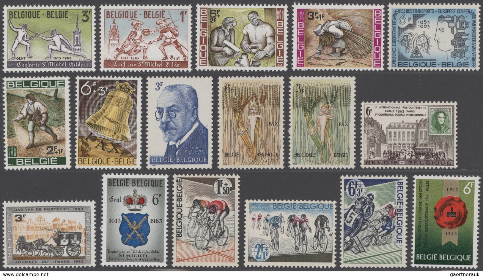 Belgien: 1965/1996, 300 Collections Of Mint Never Hinged Year Sets, Without The Definitives And The - Colecciones
